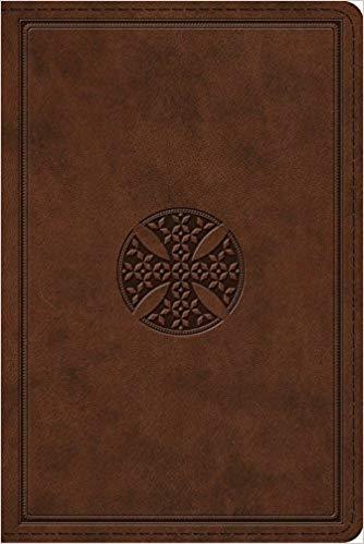 ESV Study Bible Personal Size Trutone Brown Mosaic Cross Design
