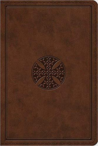 ESV Study Bible Personal Size Trutone Brown Mosaic Cross Design