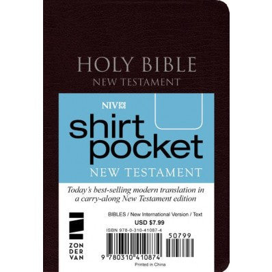 NIV, Shirt-Pocket New Testament, Imitation Leather, Burgundy