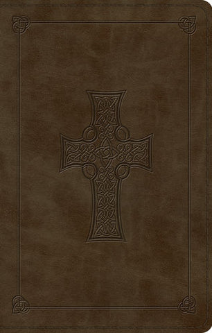 ESV Large Print Value Thinline Bible  (TruTone®, Olive, Celtic Cross Design)