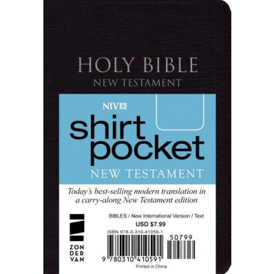NIV, Shirt-Pocket New Testament, Imitation Leather, Black