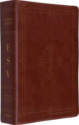 ESV Study Bible (TruTone, Brown, Engraved Cross Design)